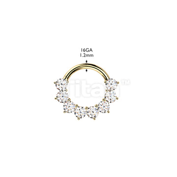 Titanium Hinged Segment Hoop Ring With Forward Facing Prong Set Moissanites - Image 6