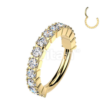 Titanium Hinged Segment Hoop Ring With Outward Facing Pave Moissanite - Image 2