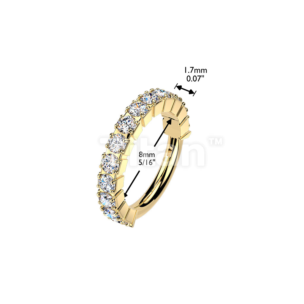 Titanium Hinged Segment Hoop Ring With Outward Facing Pave Moissanite - Image 4