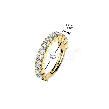 Titanium Hinged Segment Hoop Ring With Outward Facing Pave Moissanite - Image 4