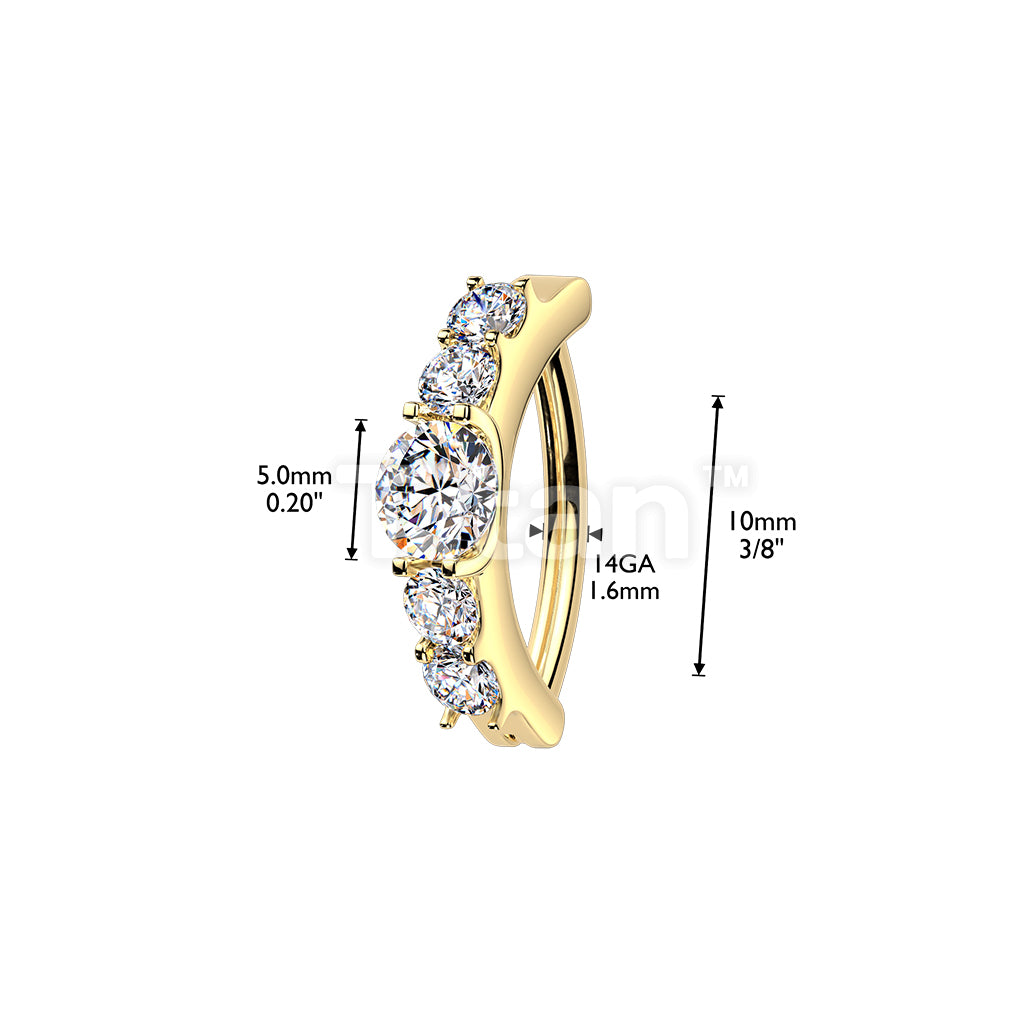 Titanium Hinged Clicker Hoop Moissanite Belly Button Ring - Image 4