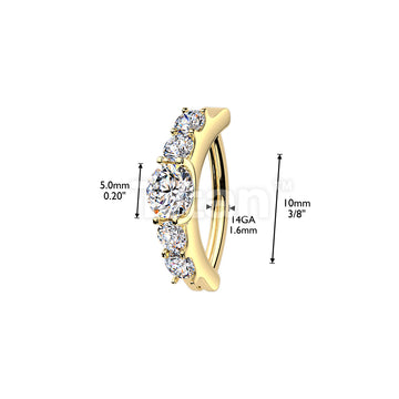 Titanium Hinged Clicker Hoop Moissanite Belly Button Ring - Image 4