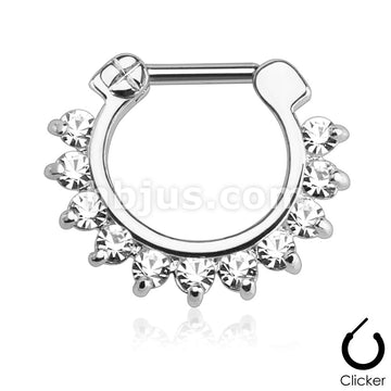 316L Surgical Steel Single Line Pronged Gems 316L Surgical Steel Septum... - Image 2