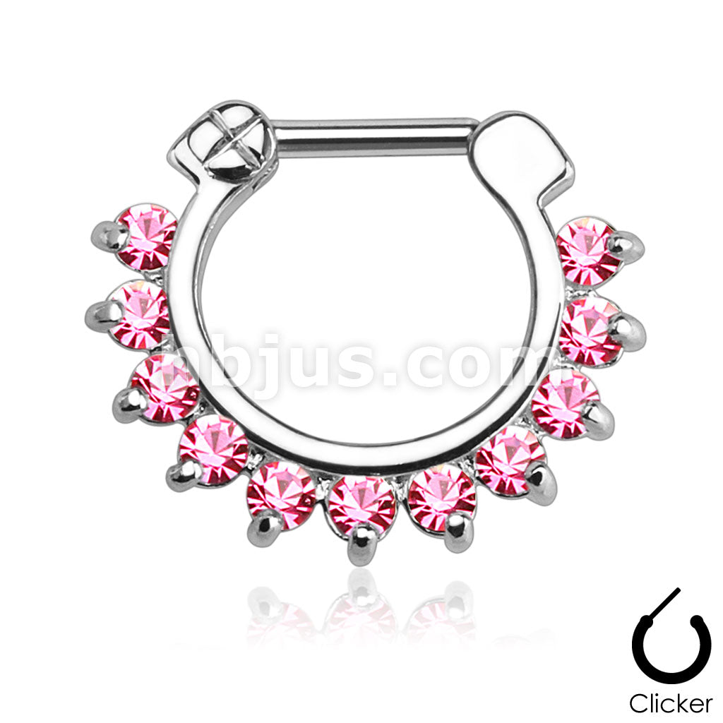 316L Surgical Steel Single Line Pronged Gems 316L Surgical Steel Septum... - Image 4