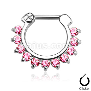 316L Surgical Steel Single Line Pronged Gems 316L Surgical Steel Septum... - Image 4
