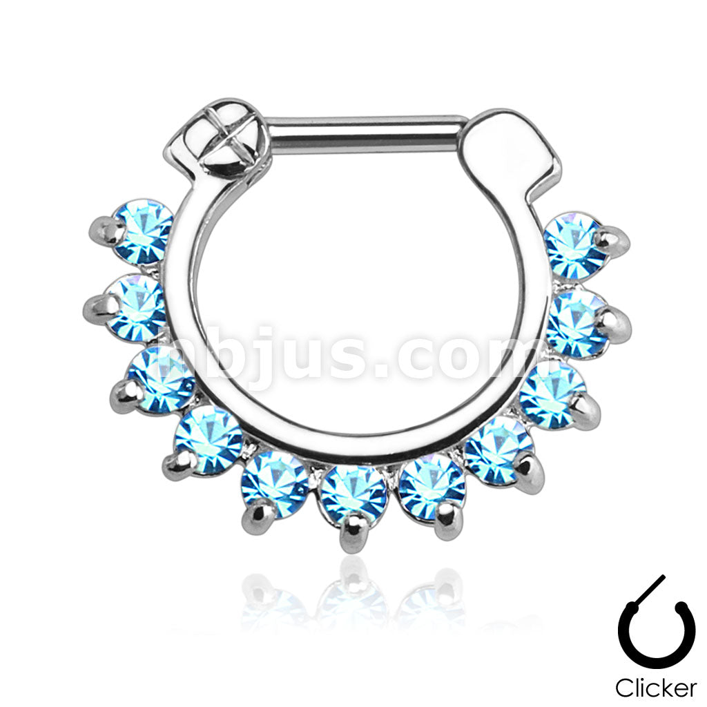 316L Surgical Steel Single Line Pronged Gems 316L Surgical Steel Septum... - Image 5