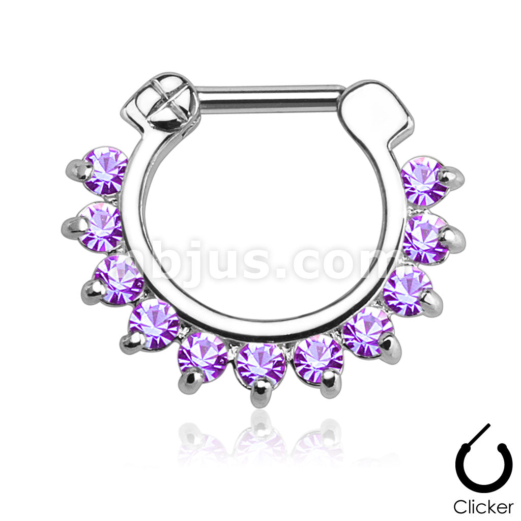 316L Surgical Steel Single Line Pronged Gems 316L Surgical Steel Septum... - Image 7