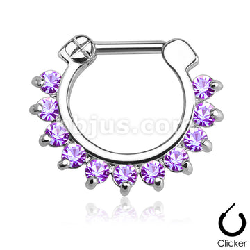 316L Surgical Steel Single Line Pronged Gems 316L Surgical Steel Septum... - Image 7