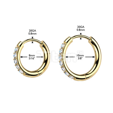 Pair of Titanium Hinged Hoop Earrings With CNC Set Moissanite  - Image 6