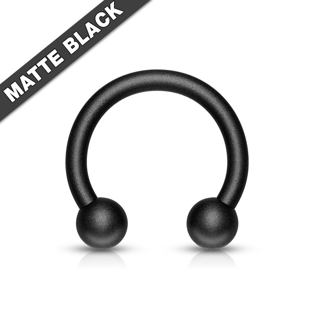 Matte Black IP Horseshoe 316L Surgical Steel