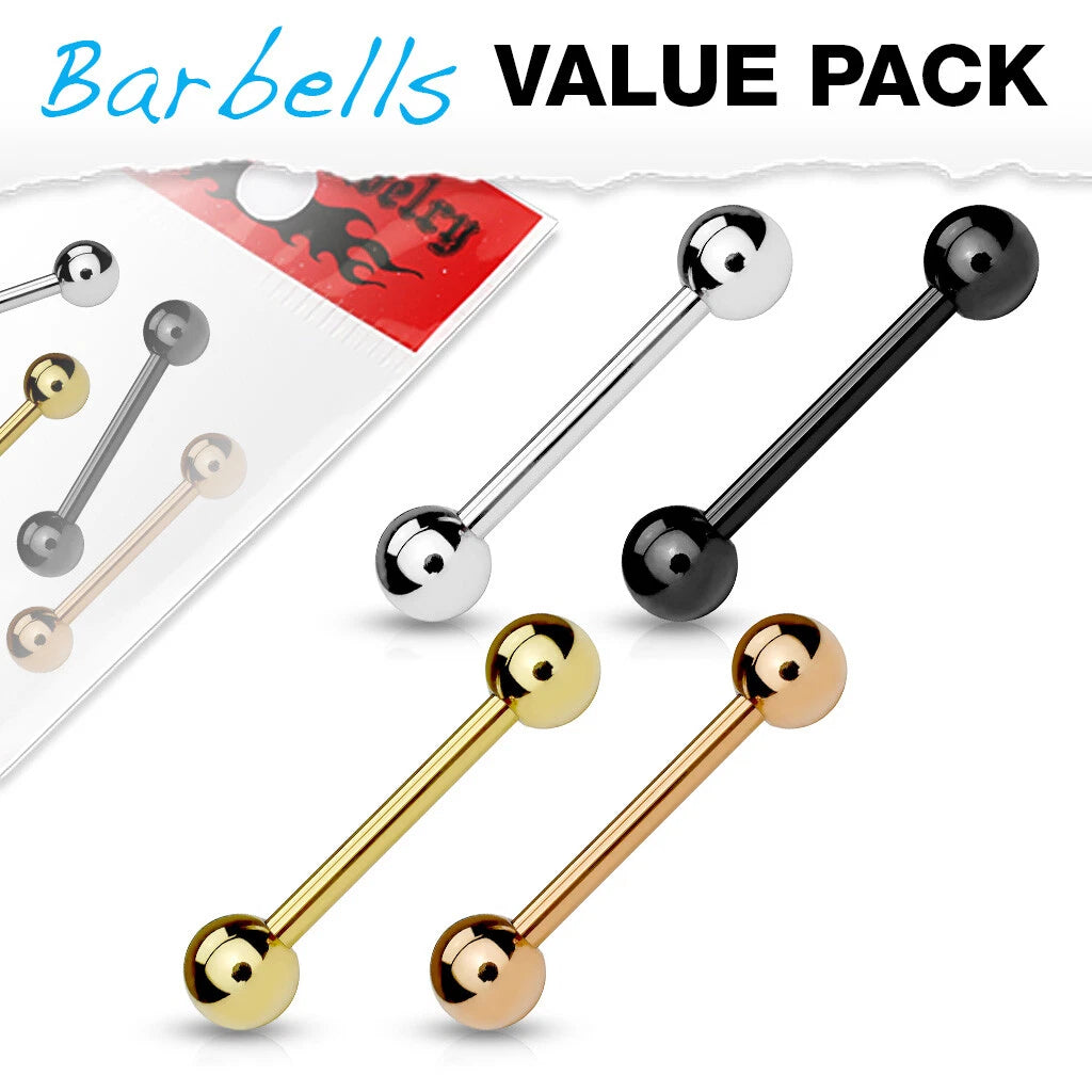 Mixed IP Color Over 316L Surgical Steel Barbells
