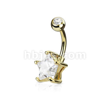316L Surgical Steel 316L Surgical Steel Double Gemmed Solitaire Star CZ... - Image 3