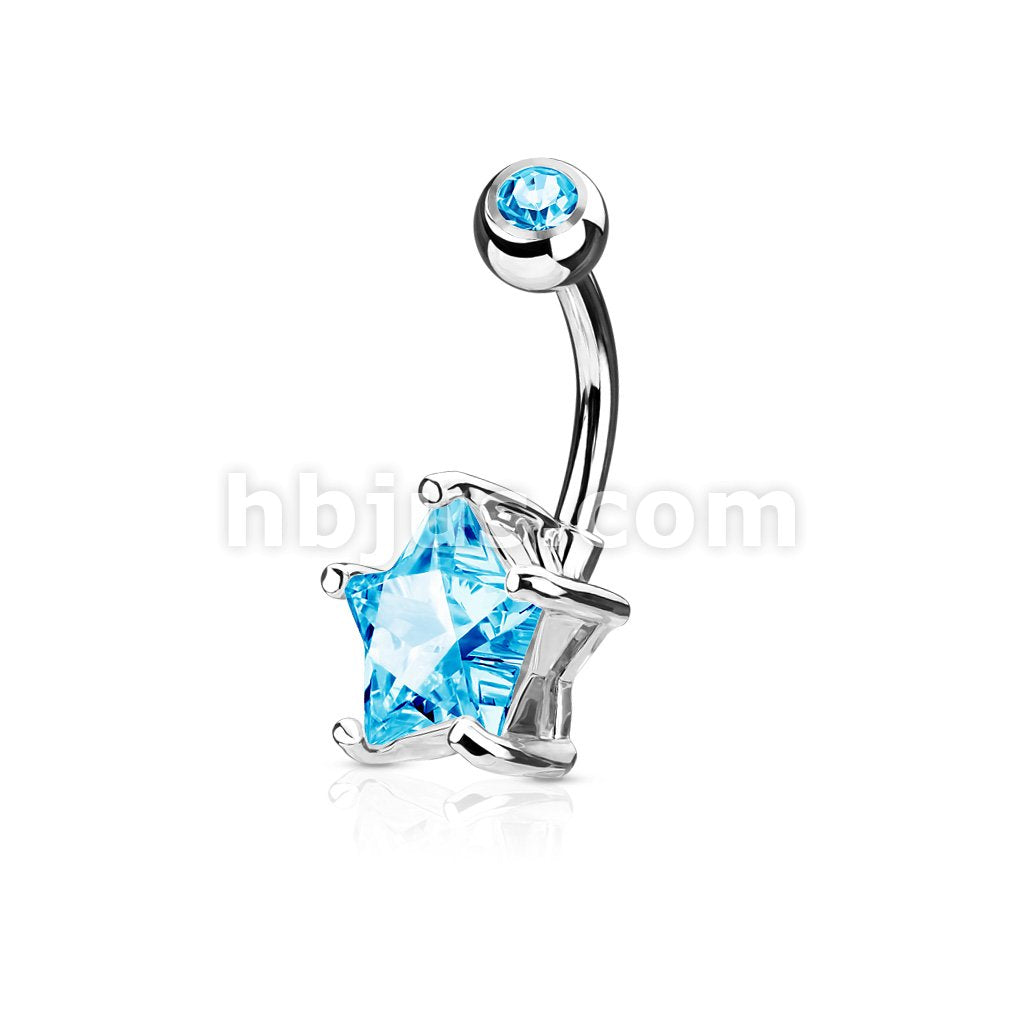 316L Surgical Steel 316L Surgical Steel Double Gemmed Solitaire Star CZ... - Image 5