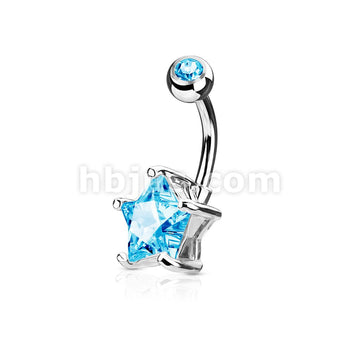 316L Surgical Steel 316L Surgical Steel Double Gemmed Solitaire Star CZ... - Image 5