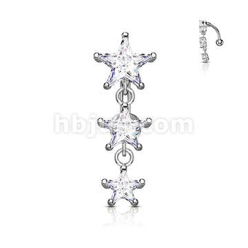 316L Surgical Steel 316L Surgical Steel Three Prong Set Star CZ... - Image 2