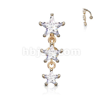 316L Surgical Steel 316L Surgical Steel Three Prong Set Star CZ... - Image 4