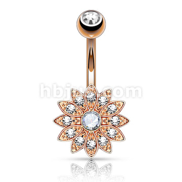 316L Surgical Steel 316L Surgical Steel Petite Crystal Paved Flower... - Image 6