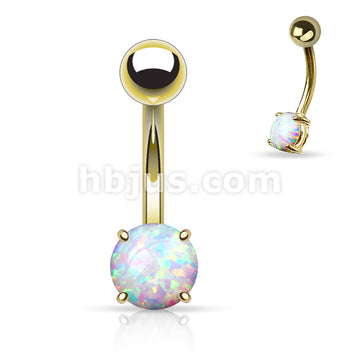 316L Surgical Steel 316L Surgical Steel Basic Non Dangle Opal Prong Set... - Image 2