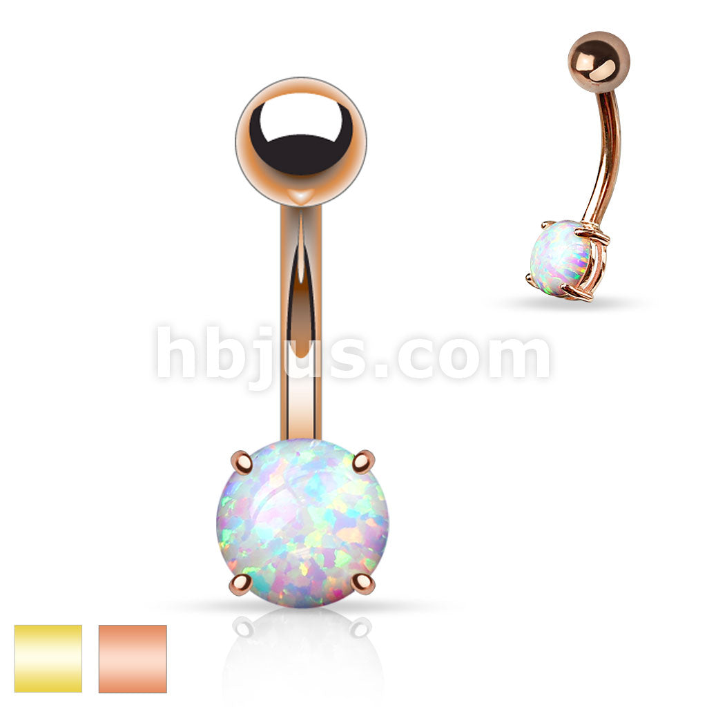 316L Surgical Steel 316L Surgical Steel Basic Non Dangle Opal Prong Set...