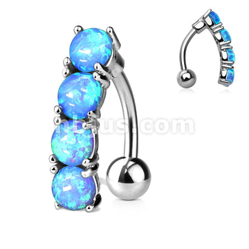 316L Surgical Steel 316L Surgical Steel Vertical Drop Top Down Opal Set... - Image 2