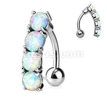 316L Surgical Steel 316L Surgical Steel Vertical Drop Top Down Opal Set... - Image 4