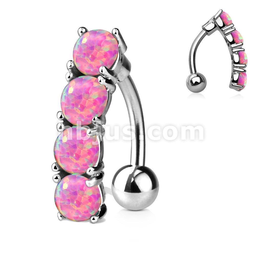 316L Surgical Steel 316L Surgical Steel Vertical Drop Top Down Opal Set... - Image 5