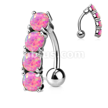 316L Surgical Steel 316L Surgical Steel Vertical Drop Top Down Opal Set... - Image 5