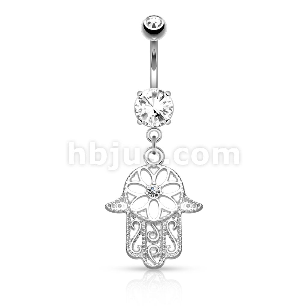 316L Surgical Steel 316L Surgical Steel Beaded Outline Hamsa With... - Image 2