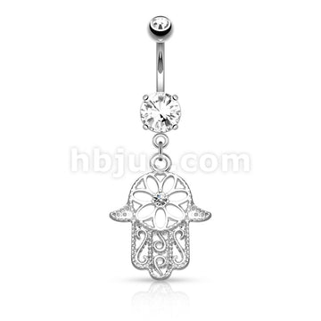 316L Surgical Steel 316L Surgical Steel Beaded Outline Hamsa With... - Image 2