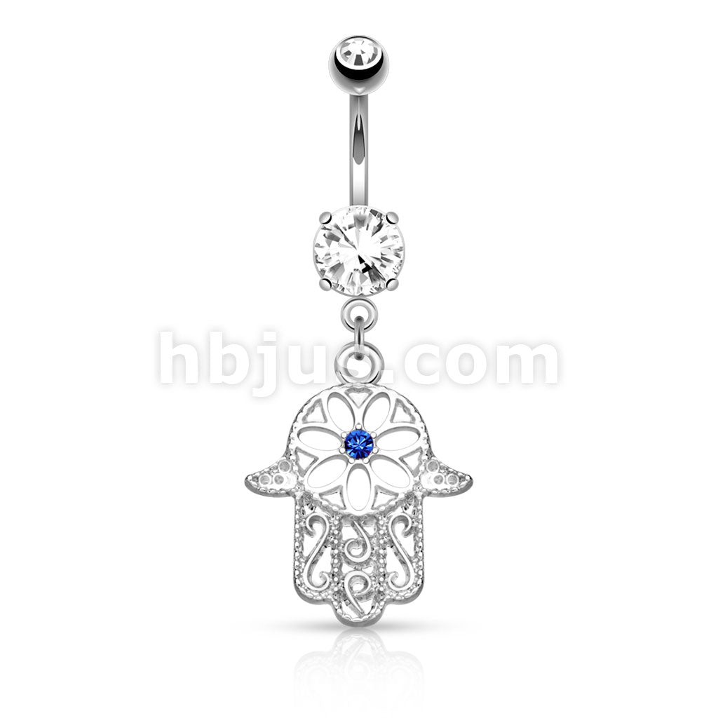 316L Surgical Steel 316L Surgical Steel Beaded Outline Hamsa With... - Image 3