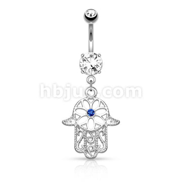 316L Surgical Steel 316L Surgical Steel Beaded Outline Hamsa With... - Image 3
