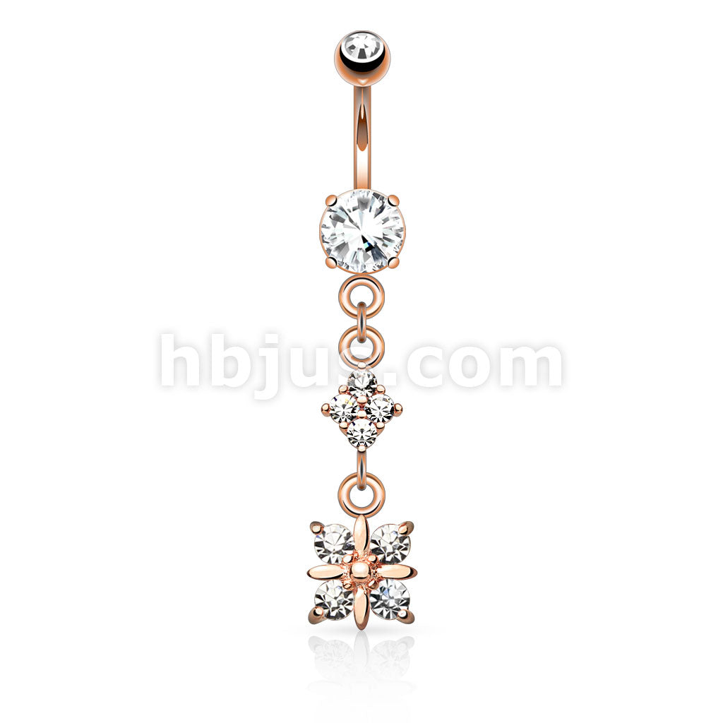 316L Surgical Steel 316L Surgical Steel Paved Diamond With 4 Quadrant... - Image 4