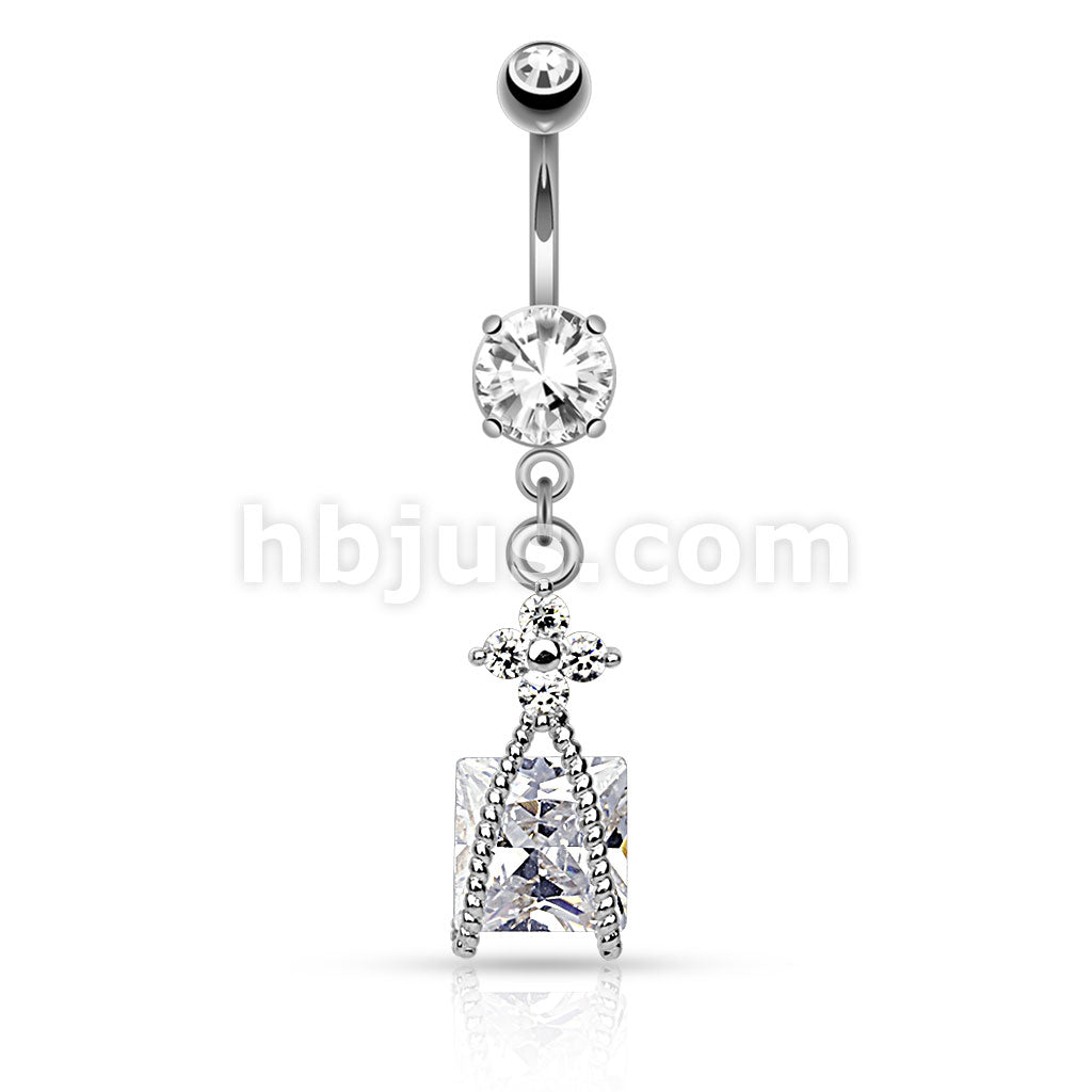 316L Surgical Steel 316L Surgical Steel Roped Square CZ and Small CZ... - Image 2