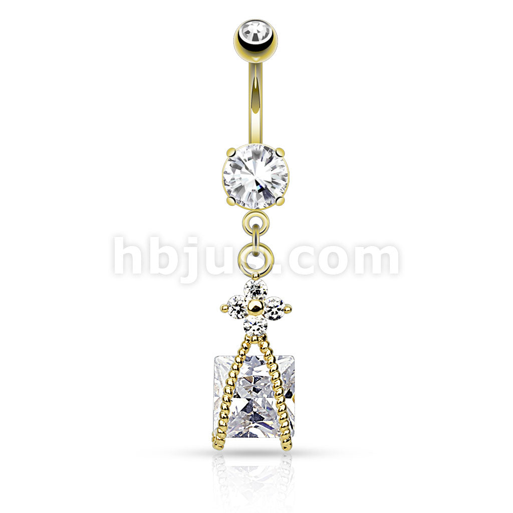 316L Surgical Steel 316L Surgical Steel Roped Square CZ and Small CZ... - Image 3