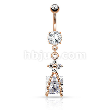 316L Surgical Steel 316L Surgical Steel Roped Square CZ and Small CZ... - Image 4