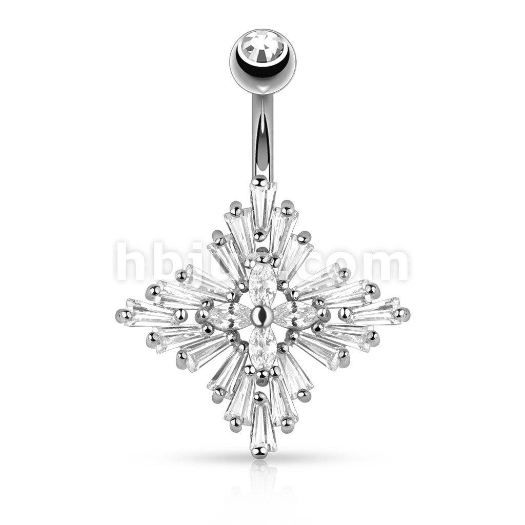 316L Surgical Steel 316L Surgical Steel Princess Cut CZ Set Diamond... - Image 2