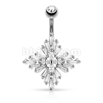 316L Surgical Steel 316L Surgical Steel Princess Cut CZ Set Diamond... - Image 2