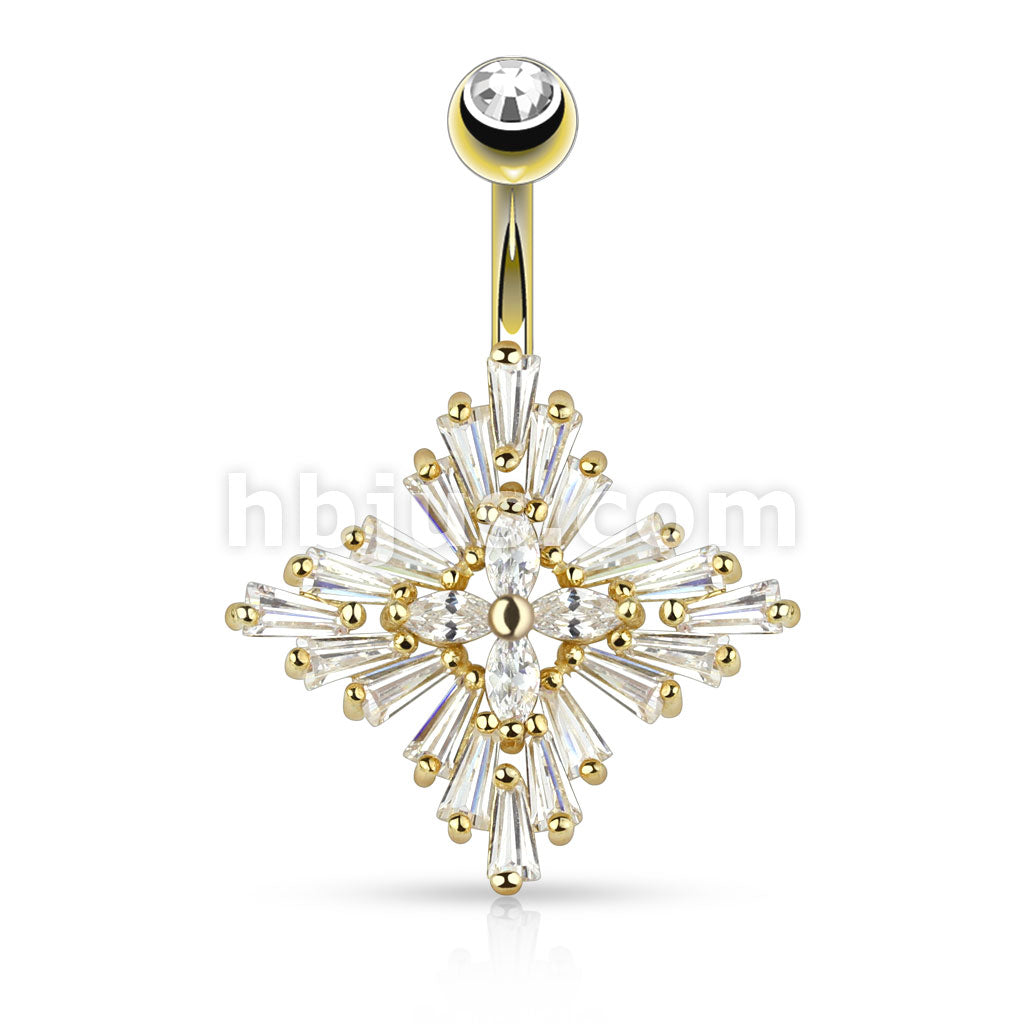 316L Surgical Steel 316L Surgical Steel Princess Cut CZ Set Diamond... - Image 3