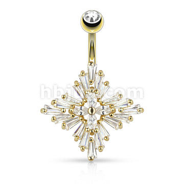 316L Surgical Steel 316L Surgical Steel Princess Cut CZ Set Diamond... - Image 3