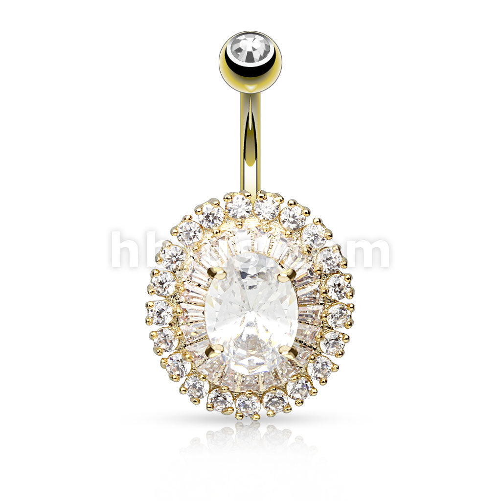 316L Surgical Steel 316L Surgical Steel 3-Tier Paved CZ Dandelion With... - Image 3