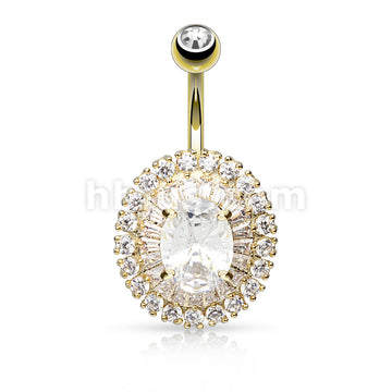 316L Surgical Steel 316L Surgical Steel 3-Tier Paved CZ Dandelion With... - Image 3