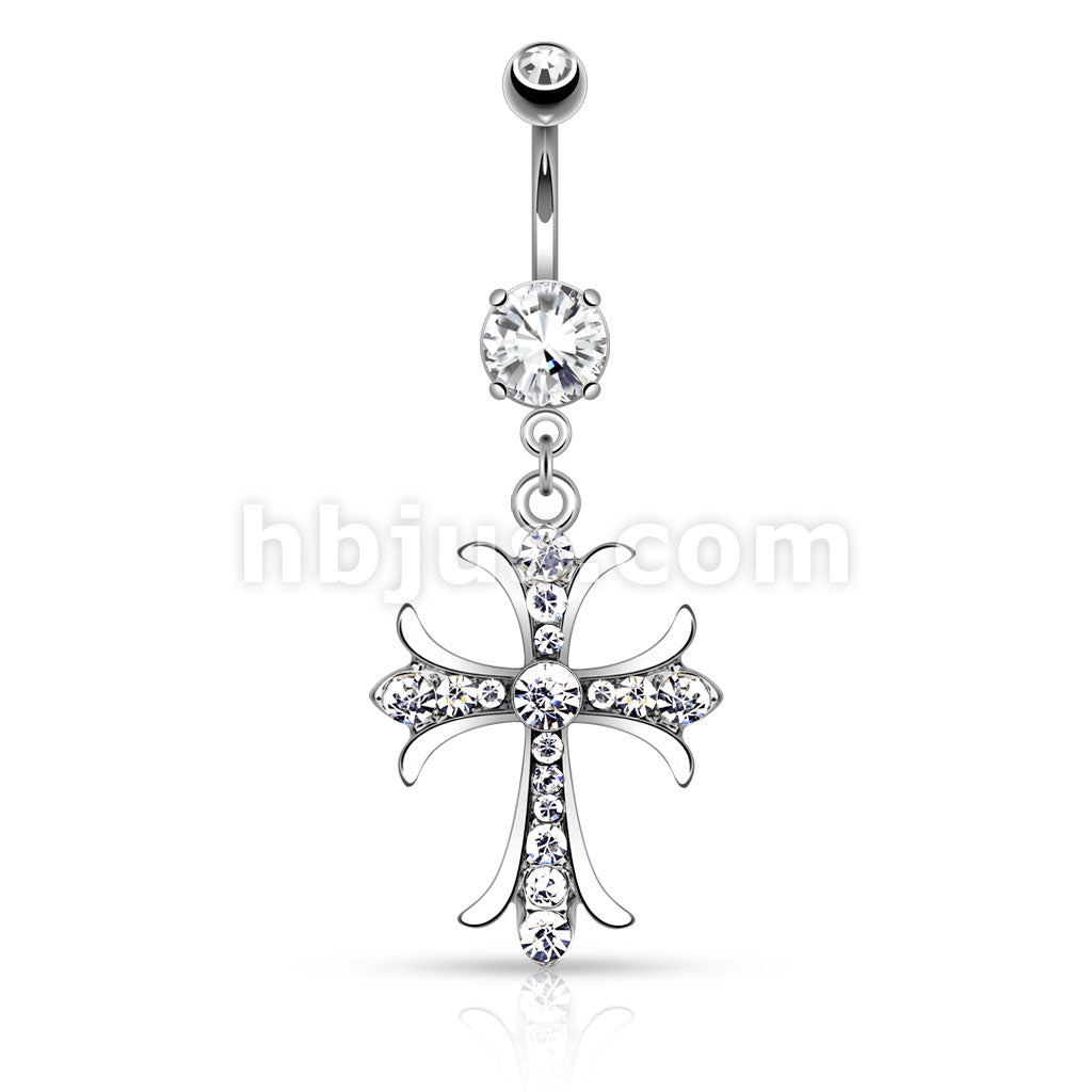 316L Surgical Steel 316L Surgical Steel Celtic Cross With Paved Gems... - Image 2