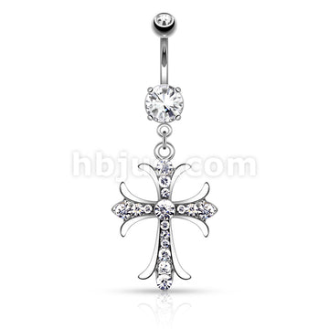 316L Surgical Steel 316L Surgical Steel Celtic Cross With Paved Gems... - Image 2