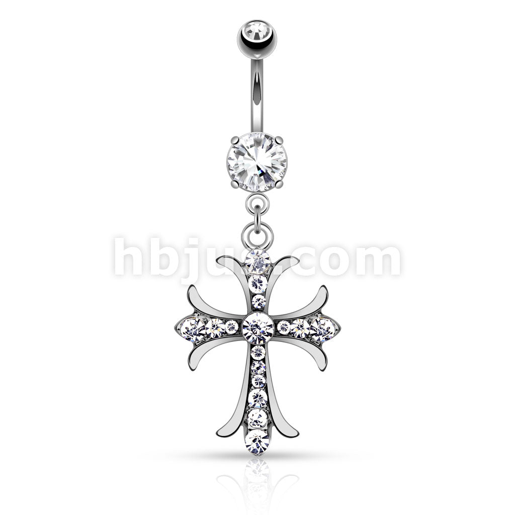 316L Surgical Steel 316L Surgical Steel Celtic Cross With Paved Gems... - Image 3