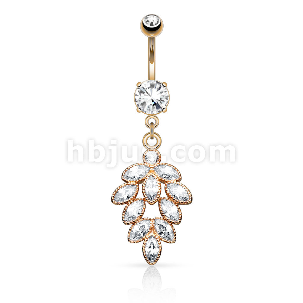 316L Surgical Steel 316L Surgical Steel Cluster CZ Grape Dangle Belly... - Image 4