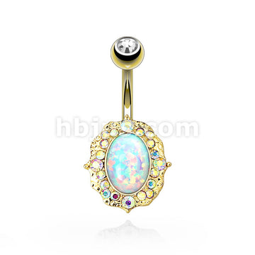 316L Surgical Steel 316L Surgical Steel Opal Center With AB Crystals... - Image 2