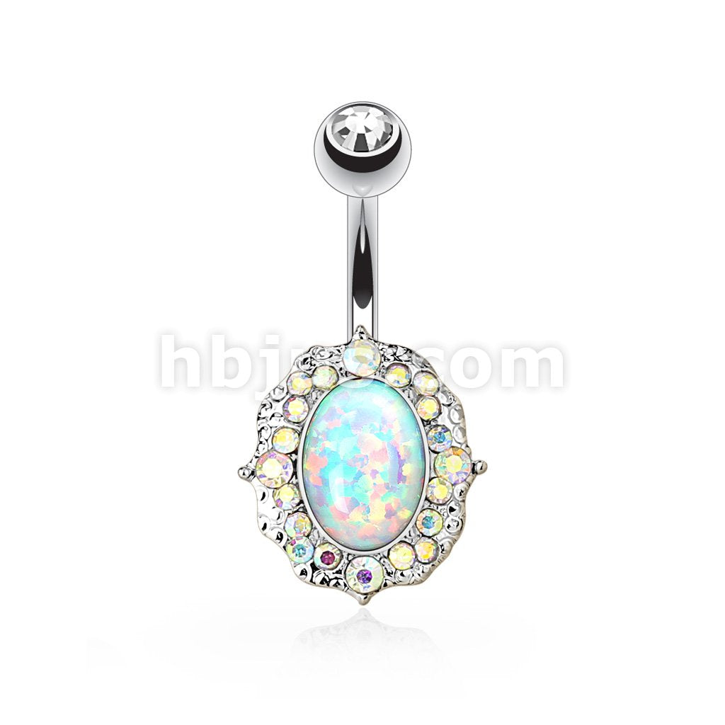 316L Surgical Steel 316L Surgical Steel Opal Center With AB Crystals... - Image 3