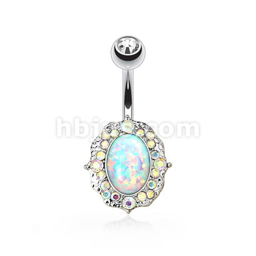 316L Surgical Steel 316L Surgical Steel Opal Center With AB Crystals... - Image 3