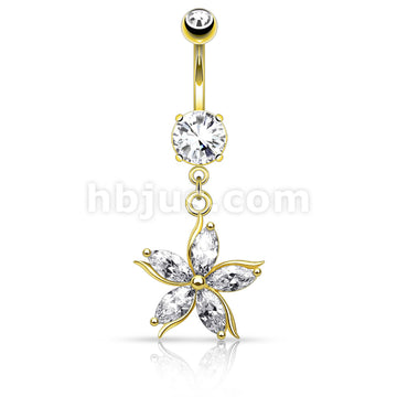 316L Surgical Steel 316L Surgical Steel Flower W/ CZ Shard Petals... - Image 3