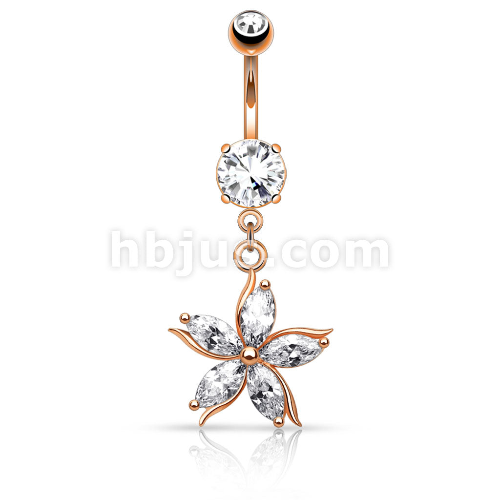 316L Surgical Steel 316L Surgical Steel Flower W/ CZ Shard Petals... - Image 4